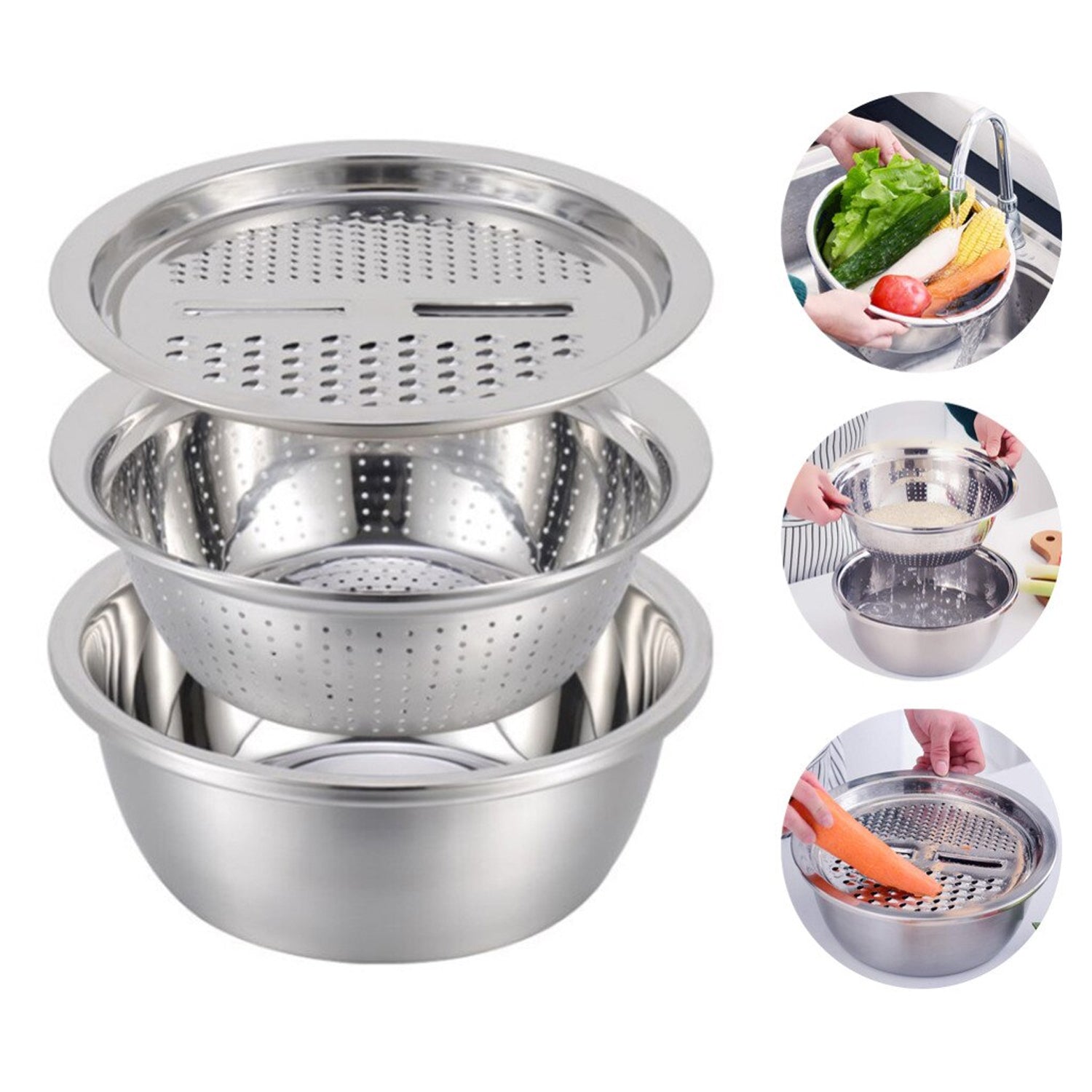 2877 3in1 Kitchen multipurpose julienne grater salad maker with pasta server spoon DeoDap 2877 3in1 Kitchen multipurpose julienne grater salad maker with pasta server spoon DeoDap